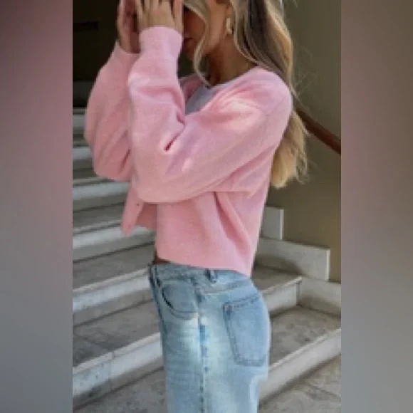 White Fox Boutique Warm Whispers Knit Cardigan Fairy Flosses S/M - Picture 3 of 7